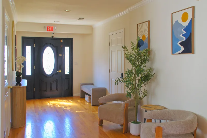 Foyer and front door inside the Elijah's House estate